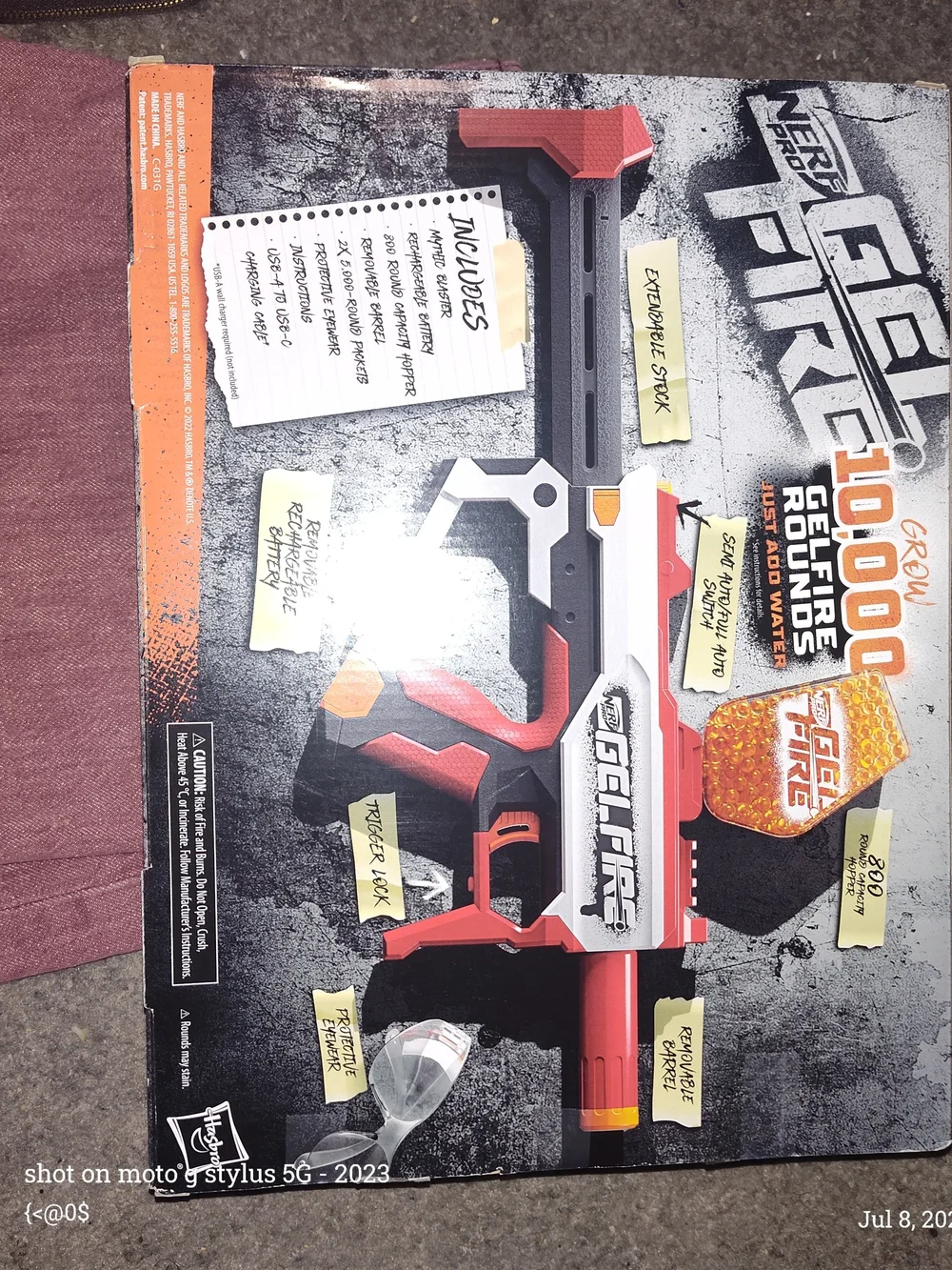 Nerf GELFIRE Mythic Blaster in Red and White with Orange Accents